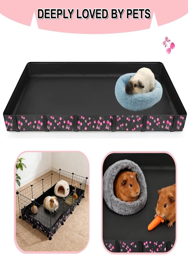 DZWLKJ Guinea Pig Cage Liner,Washable Tarp Bottom Base,Cherry Graphic,24"x48", Reusable for Rabbit, Chinchilla, Hedgehog, Ferret & Other Small Animals. - Image 3